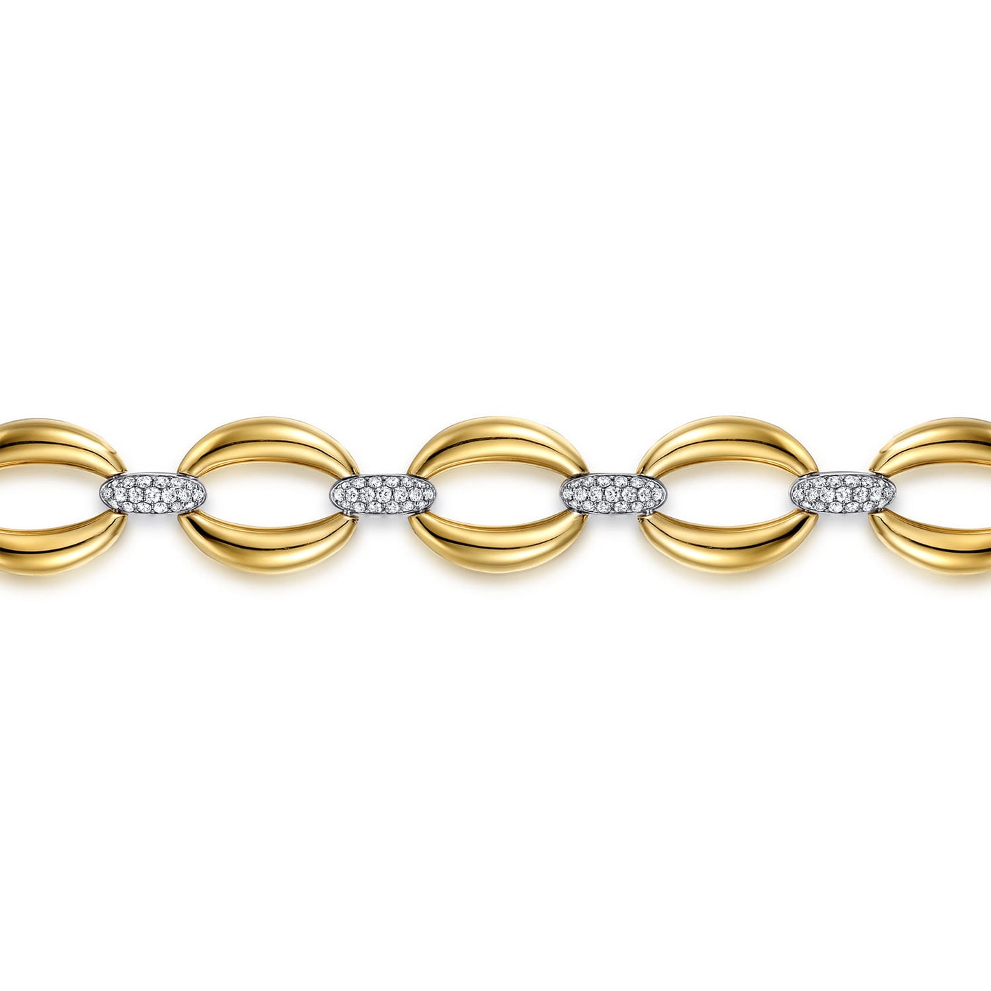 14K White & Yellow Gold Diamond Link Chain Bracelet TB5129M45JJ