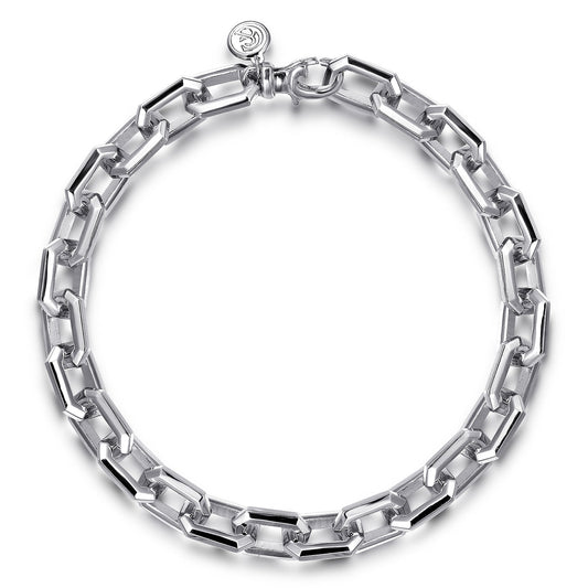 925 Sterling Silver Faceted Chain Bracelet TBM4811-85SVJJJ