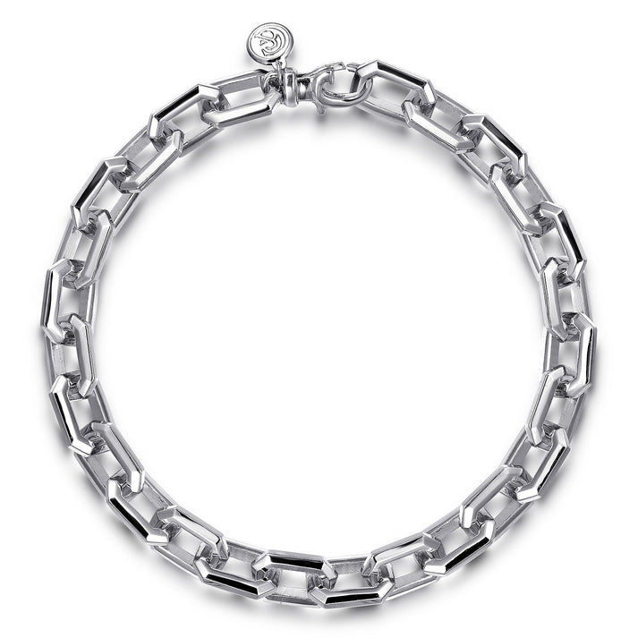 925 Sterling Silver Faceted Chain Bracelet TBM4811-85SVJJJ