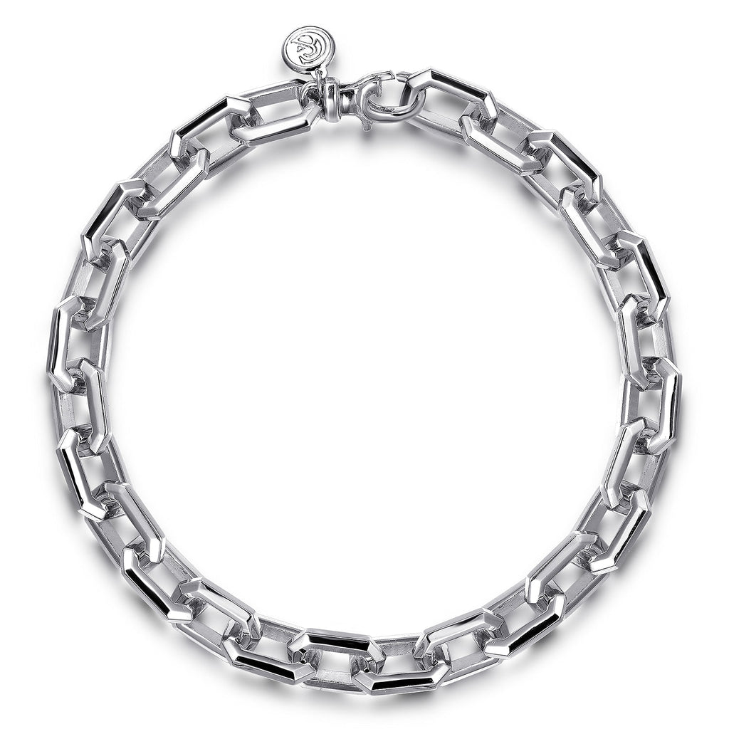 925 Sterling Silver Faceted Chain Bracelet TBM4811-85SVJJJ