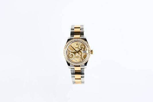 dk584839 Pre-Owned Rolex Datejust 31 Gold Dial 178383