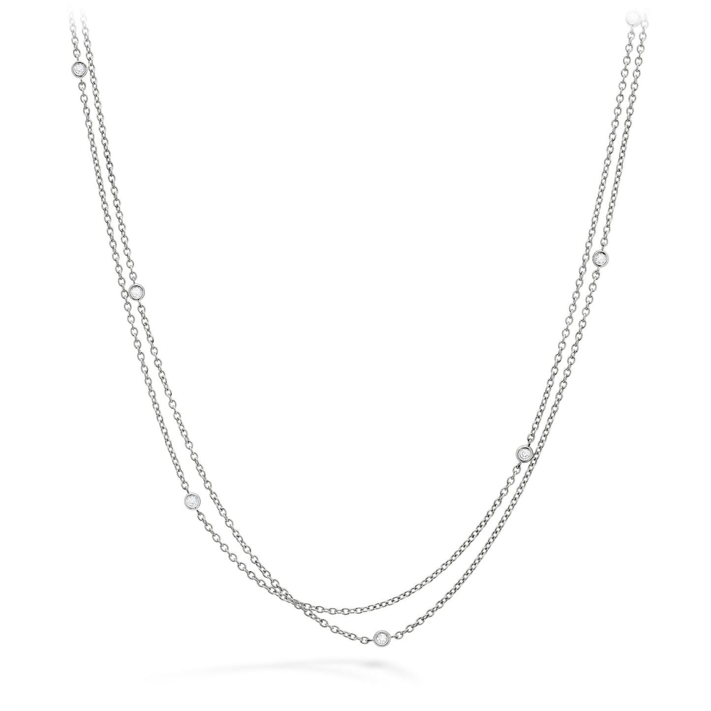 HOF DOUBLE CHAIN BEZEL NECKLACE HFNDBLBEZ00128R