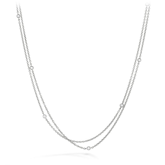 HOF DOUBLE CHAIN BEZEL NECKLACE HFNDBLBEZ00128R