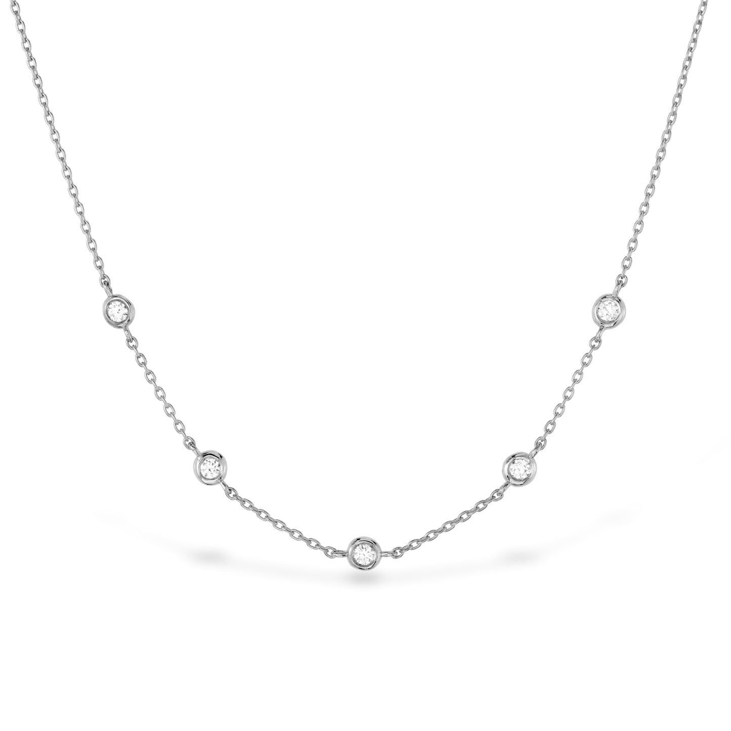 HOF SIGNATURE OFF-SET FIVE BEZEL NECKLACE HFN5BEZ0088W