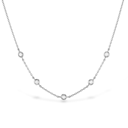 HOF SIGNATURE OFF-SET FIVE BEZEL NECKLACE HFN5BEZ0088W