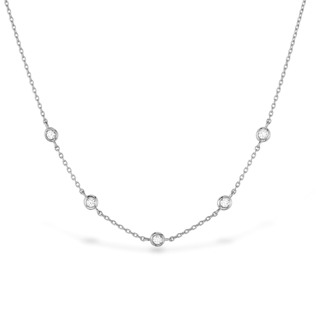 HOF SIGNATURE OFF-SET FIVE BEZEL NECKLACE HFN5BEZ0088W