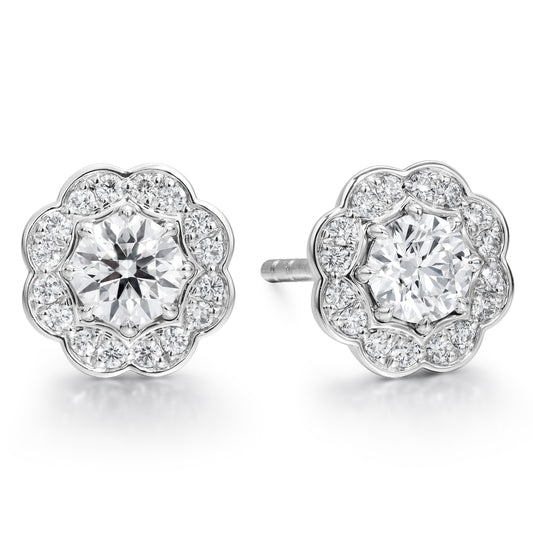 LORELEI DIAMOND HALO STUD EARRINGS HFELORDIAH00508W