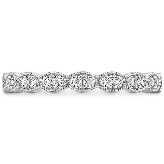 LORELEI FLORAL MILGRAIN DIAMOND BAND HBALORFMLG00258W-N