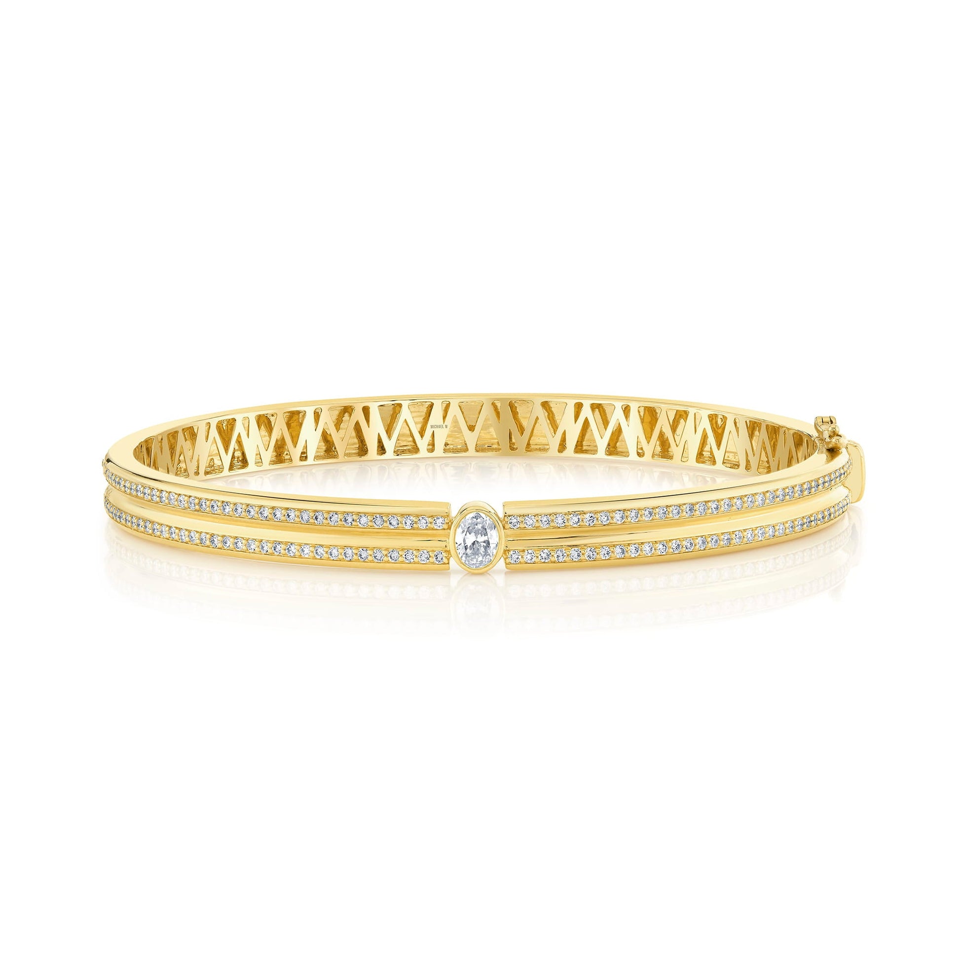 Orb Oval Split Pavé Bangle