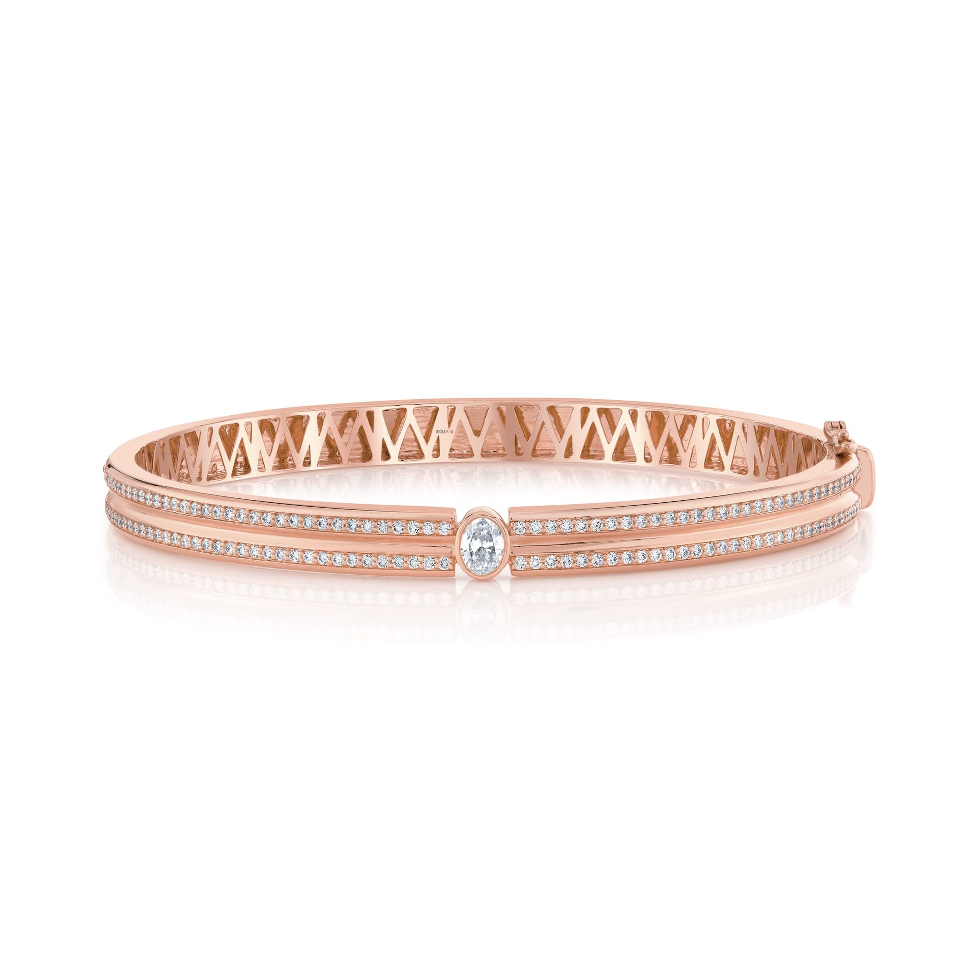 Orb Oval Split Pavé Bangle