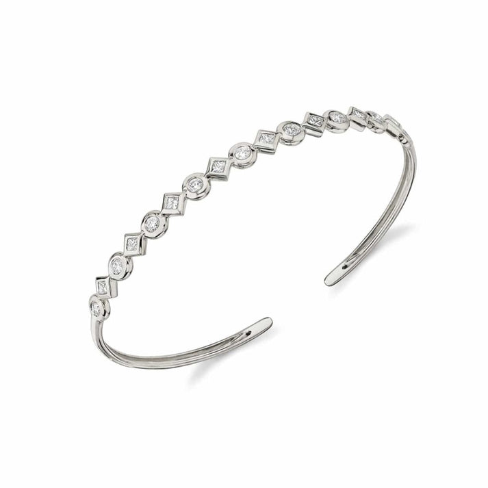 MICHAEL M Bezel Mixed Shape Cuff Bracelet BR419