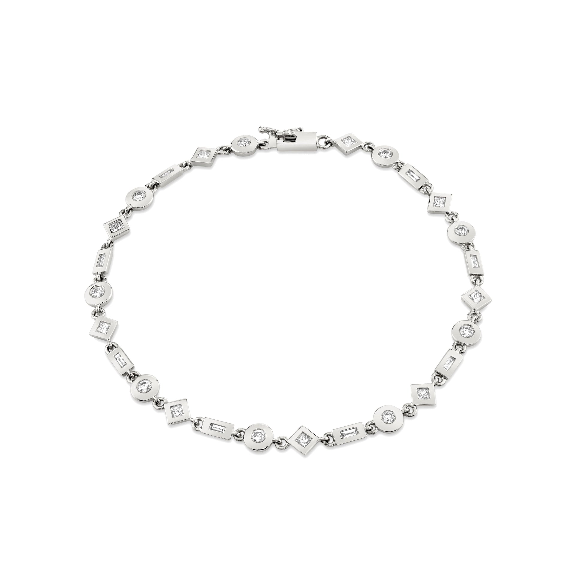 Mixed Shape Bezel Tennis Bracelet