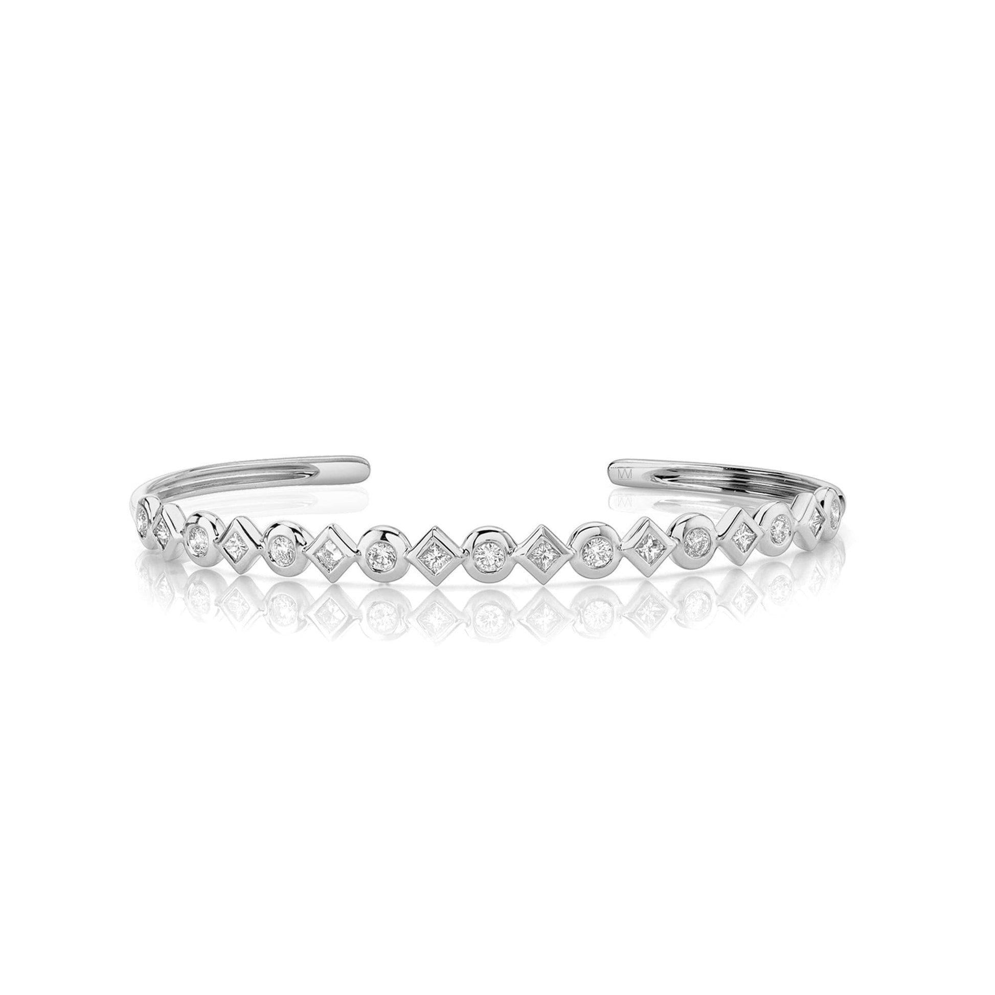 Bezel Mixed Shape Cuff Bracelet