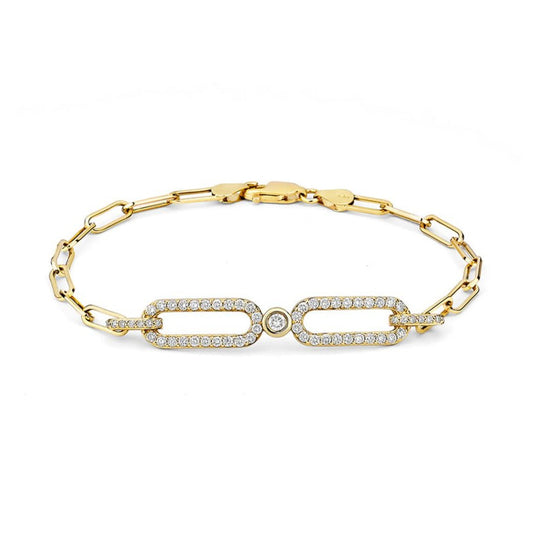 MICHAEL M Double Link ID Bracelet BR354-S-YG