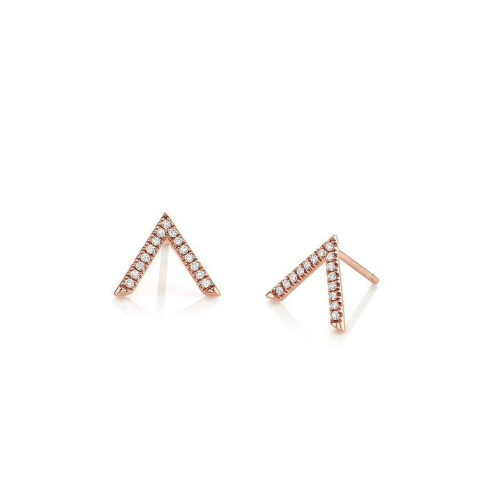 MICHAEL M Single V Diamond Stud Earrings ER267YG