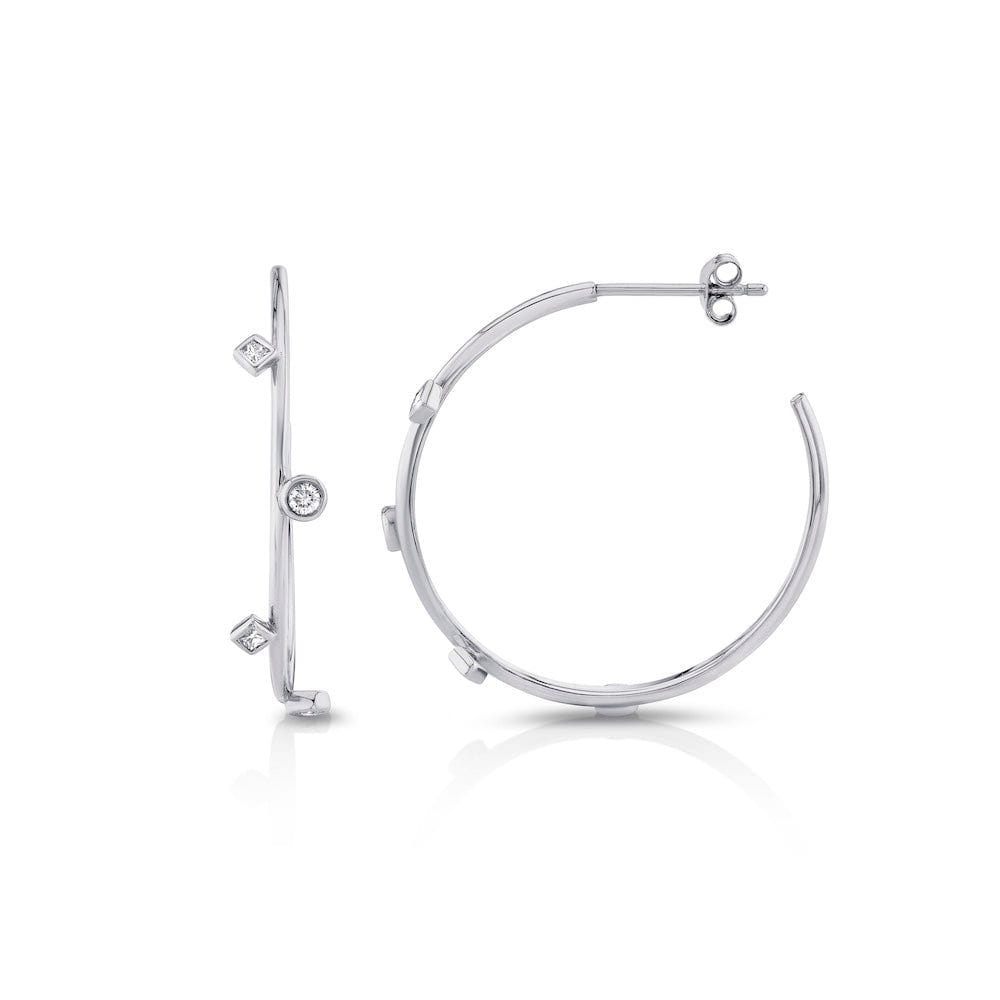 MICHAEL M Mixed Shape Bezel Hoops 