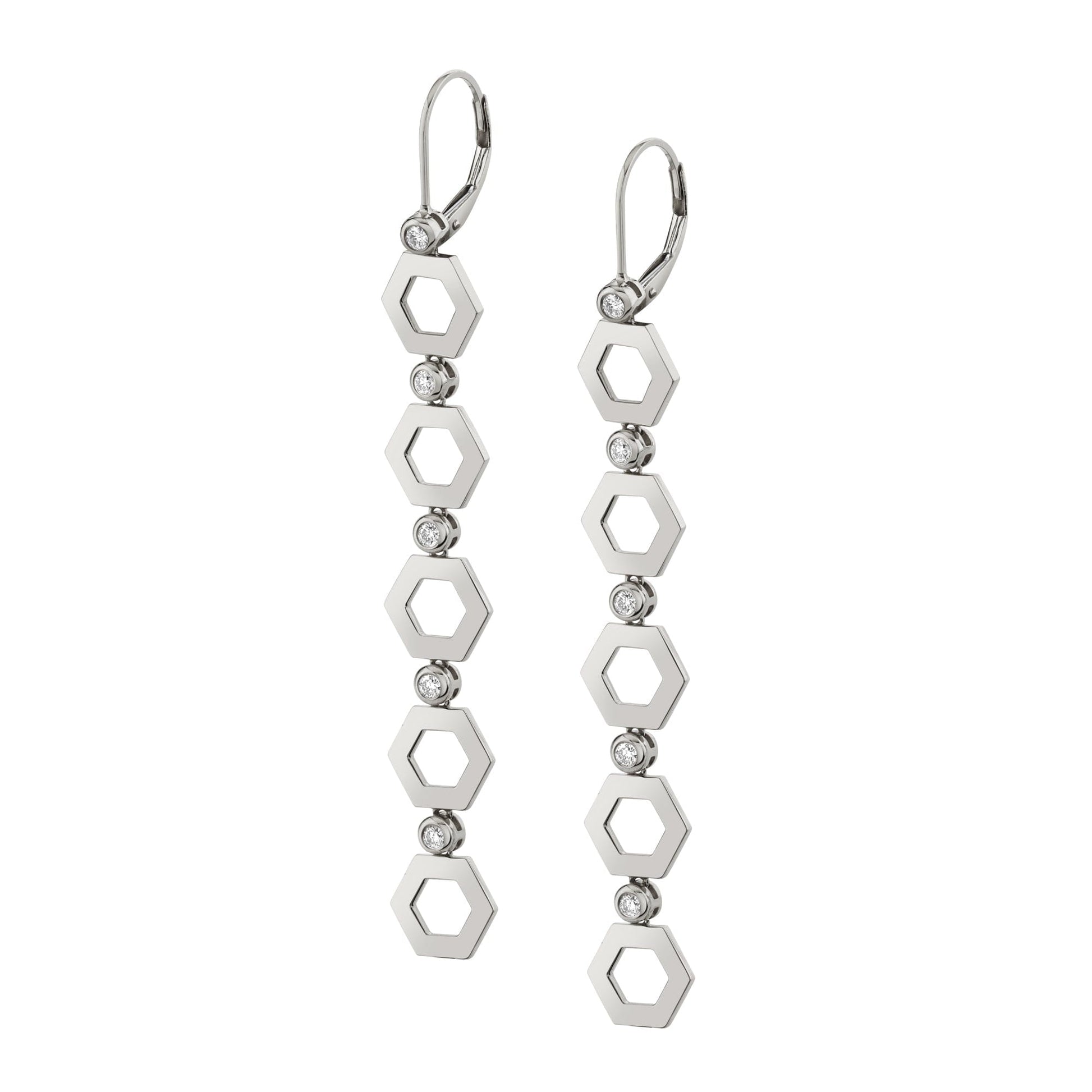 Plain Hex Long Infinity Earrings