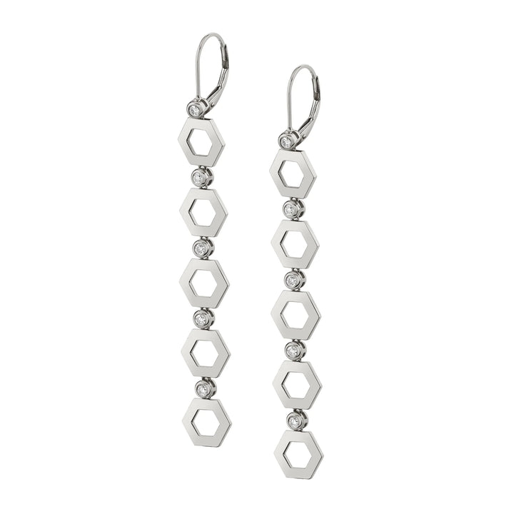 MICHAEL M Plain Hex Long Infinity Earrings ER500