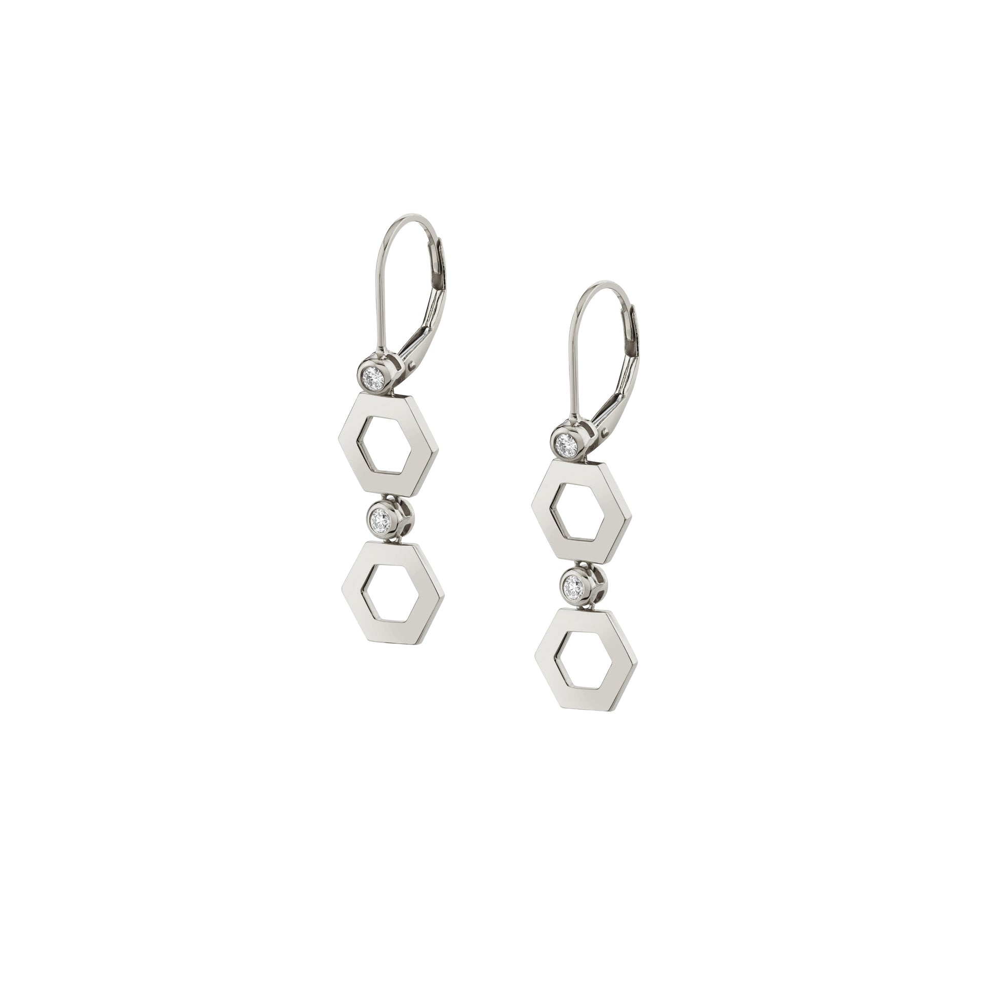 Plain Hex Short Infinity Earrings