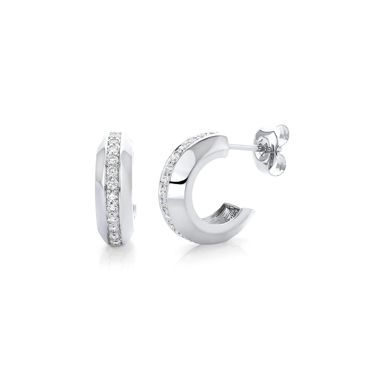 MICHAEL M Small Pav√© Luxe Link Hoops