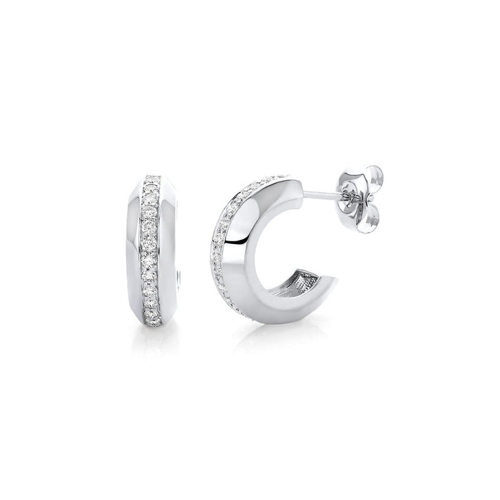 MICHAEL M Small Pav√© Luxe Link Hoops 