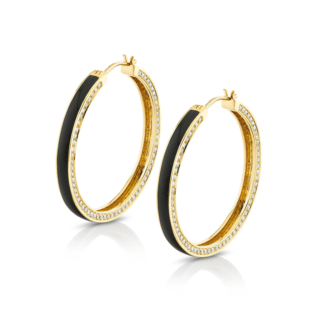 MICHAEL M Chroma Pav√© Edge Hoop Earrings ER481