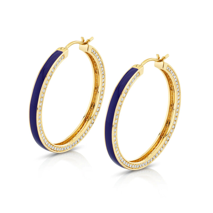 MICHAEL M Chroma Pav√© Edge Hoop Earrings ER481