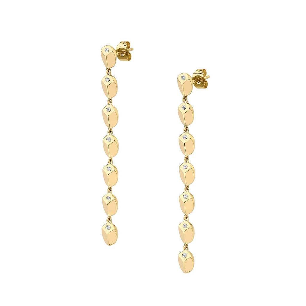 MICHAEL M Carve Drop Earrings with Diamonds ER460YG