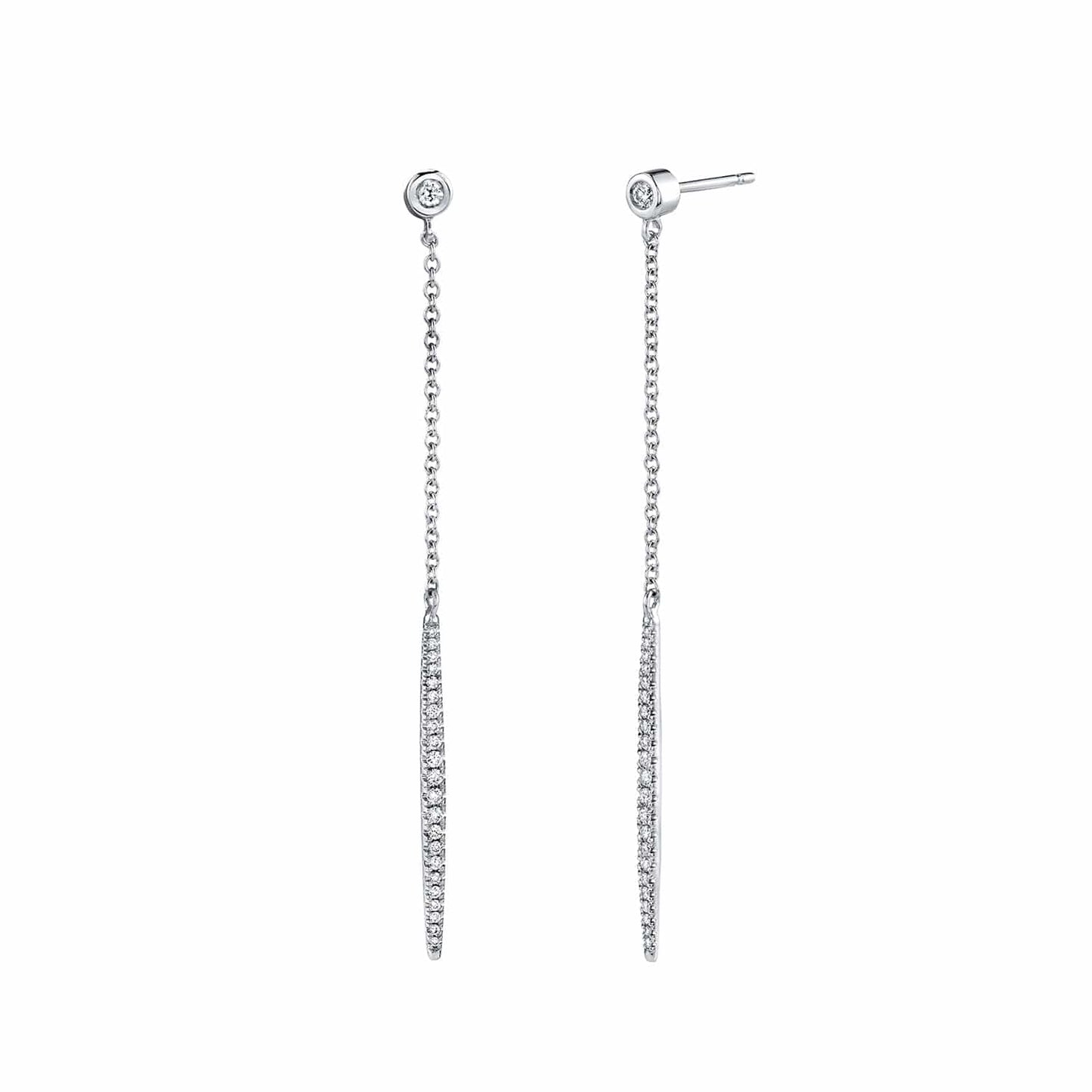 MICHAEL M Diamond Stud Linear Earrings ER275WG