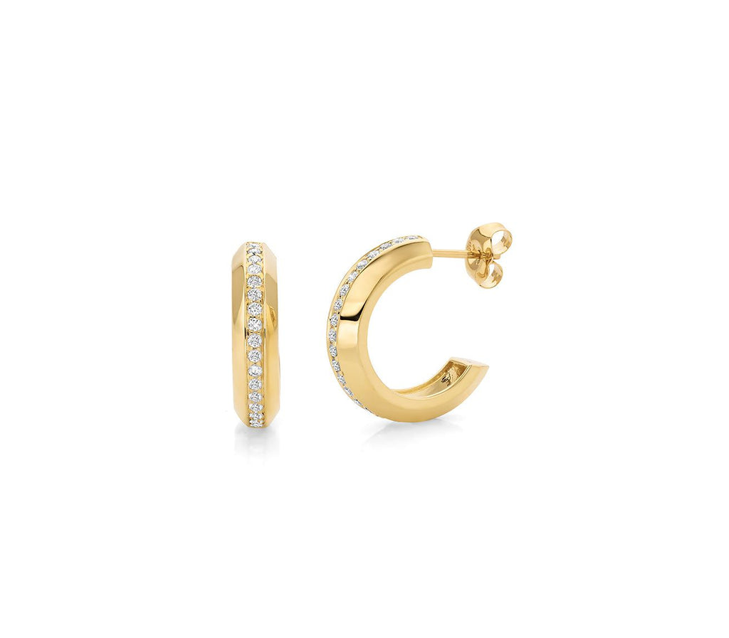 MICHAEL M Large Pav√© Luxe Link Hoops 