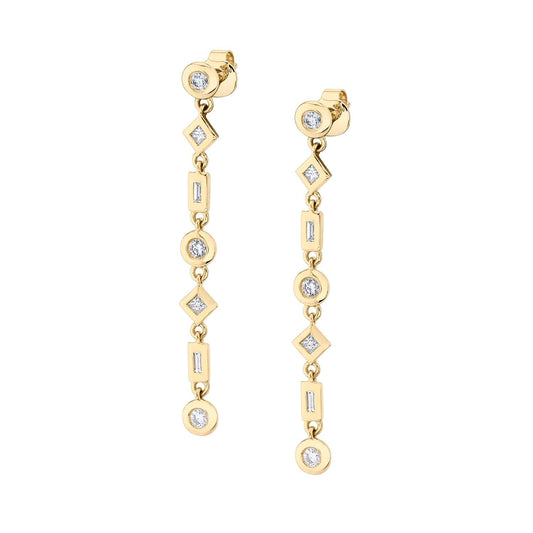 MICHAEL M Mixed Shape Bezel Tennis Earrings ER416YG