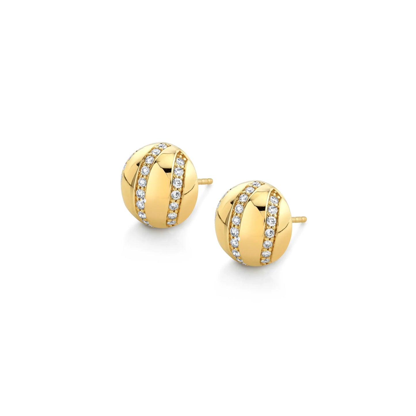 MICHAEL M Orb Stripe Button Studs ER531