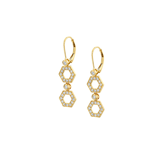 Pavé Hex Short Infinity Earrings