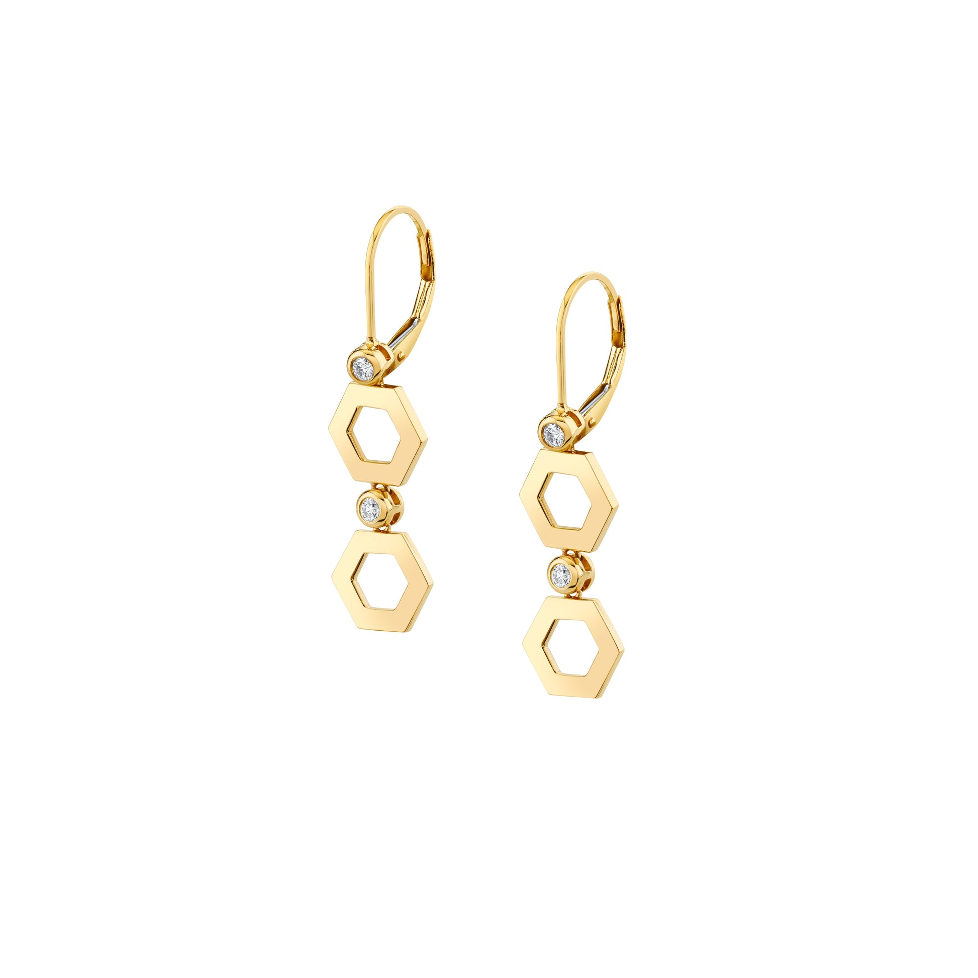 Plain Hex Short Infinity Earrings