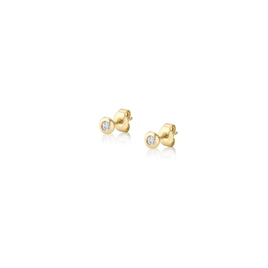 Round Bezel Stud Earrings