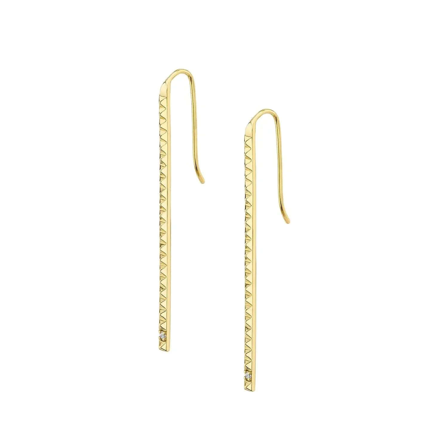 MICHAEL M Single Stone Foundation Bar Earrings ER369