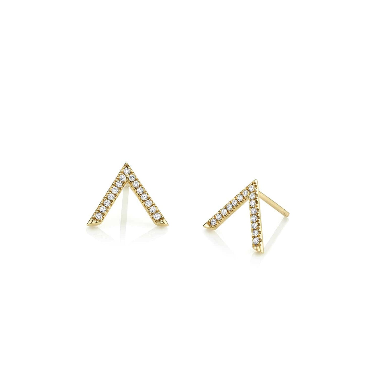 MICHAEL M Single V Diamond Stud Earrings ER267YG