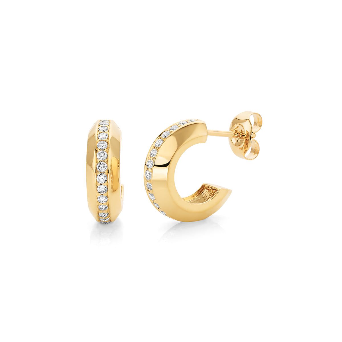 MICHAEL M Small Pav√© Luxe Link Hoops