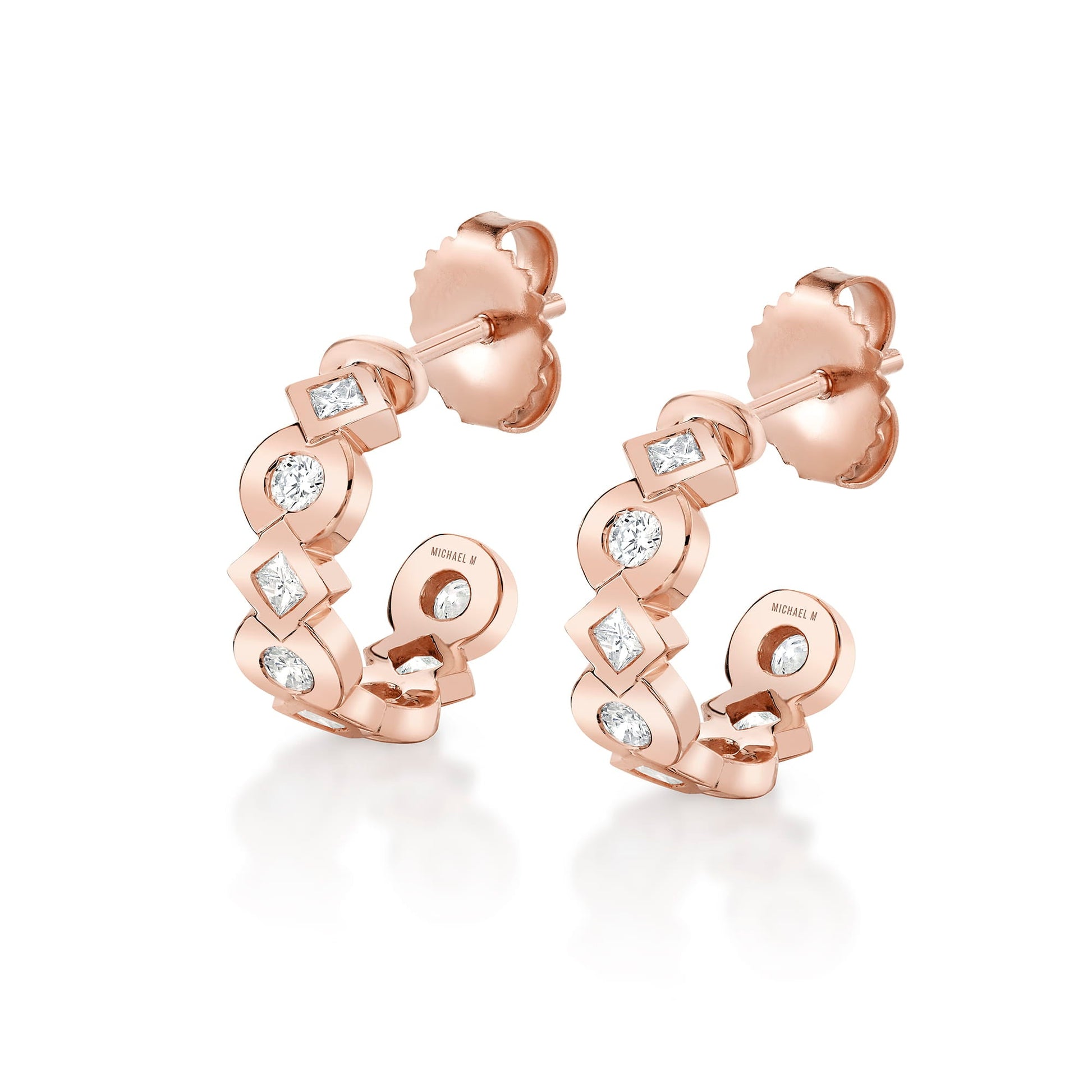 Bezel Round and Princess Hoops
