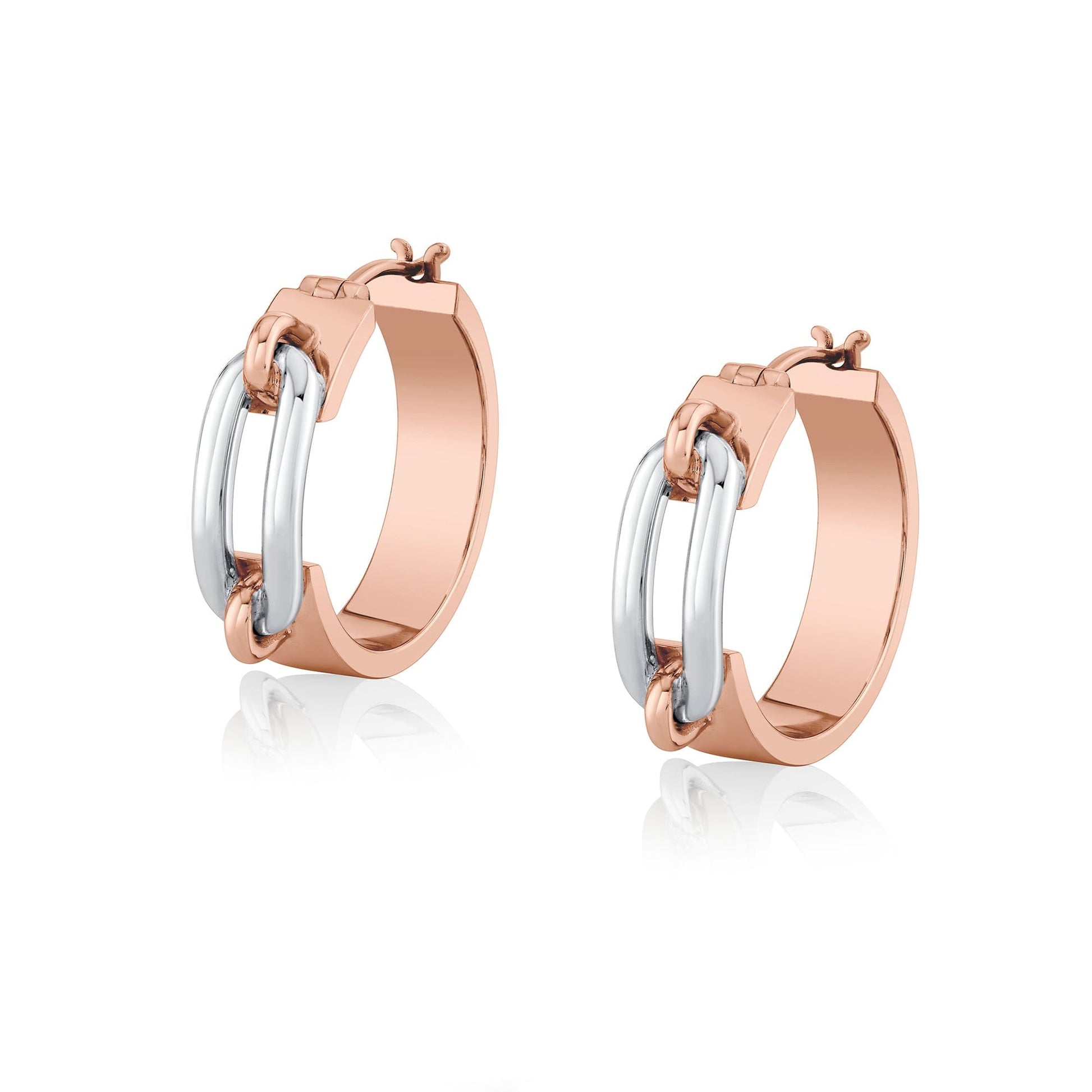 Wide Luxe Link Hoop Earrings
