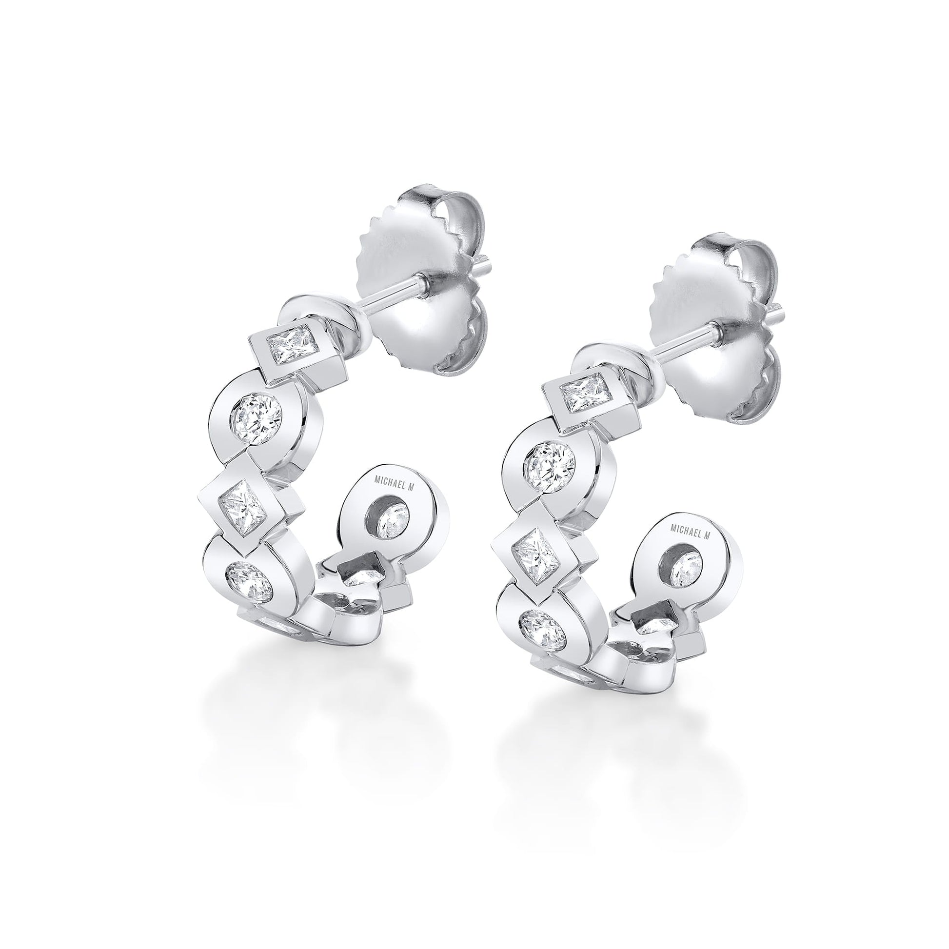 Bezel Round and Princess Hoops