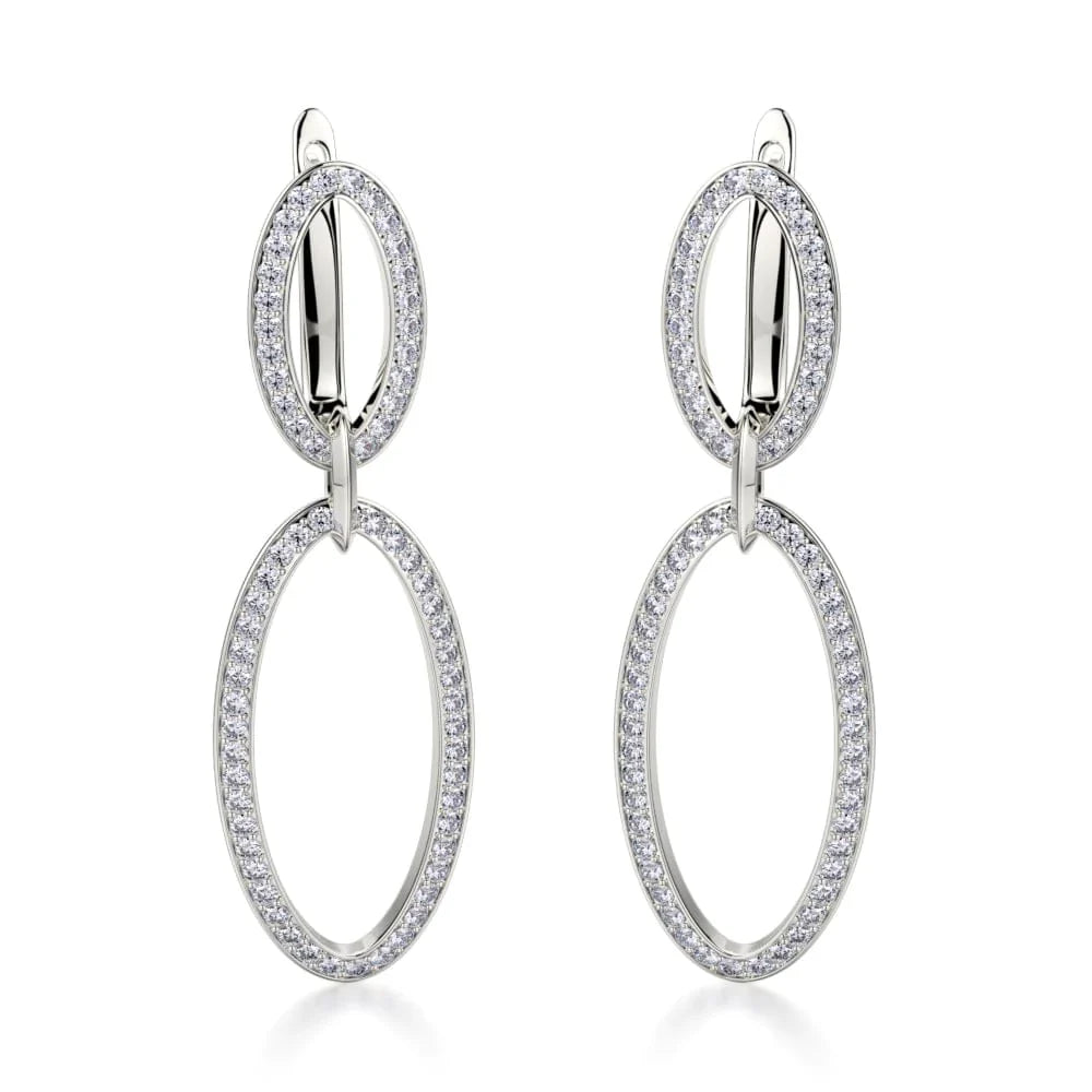 MICHAEL M Double Oval Diamond Drop Earrings MKOB169RG