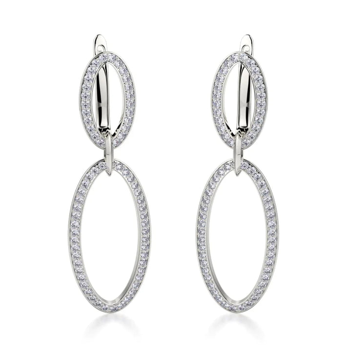 MICHAEL M Double Oval Diamond Drop Earrings MKOB169RG