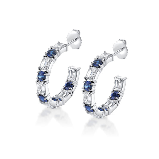 Montage Color Sapphire Mixed-Cut Hoops