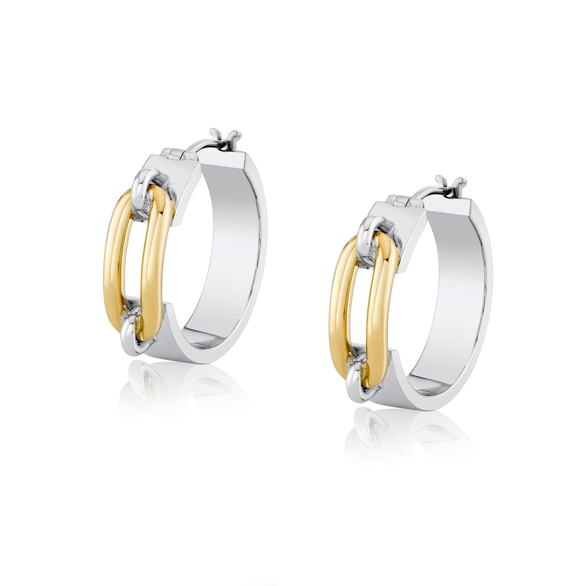 Wide Luxe Link Hoop Earrings