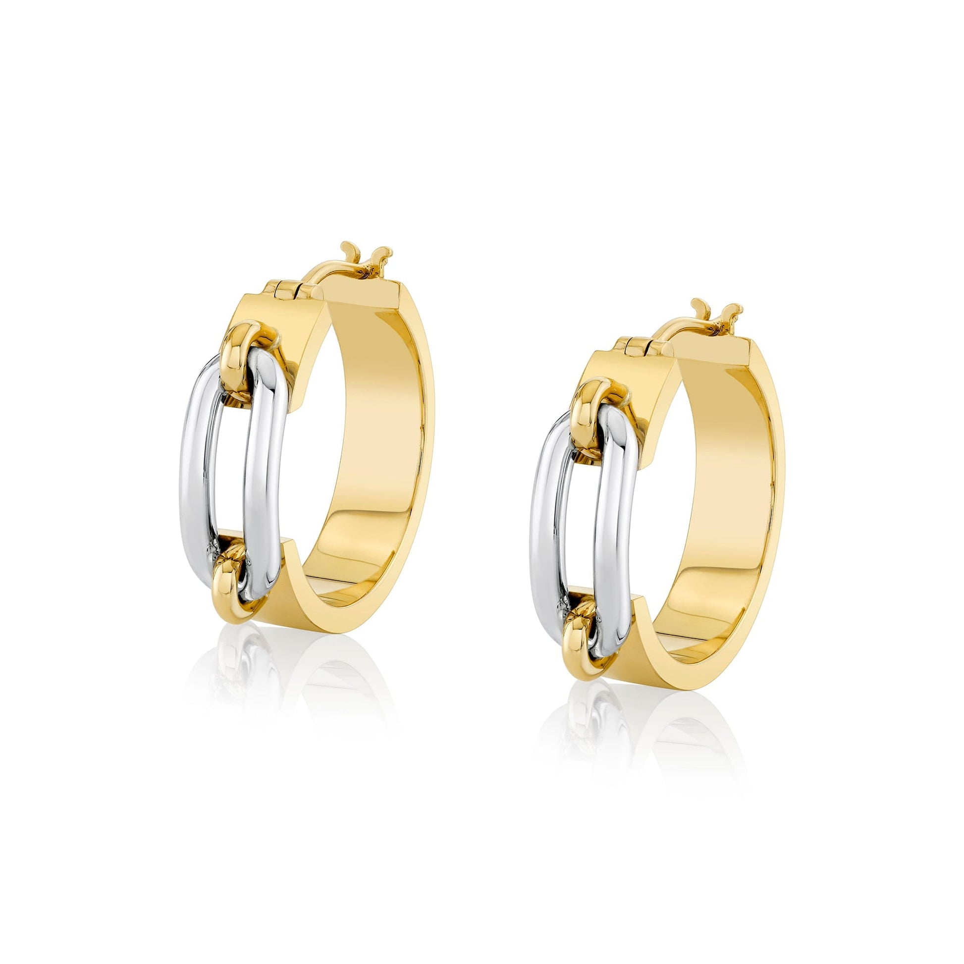 Wide Luxe Link Hoop Earrings