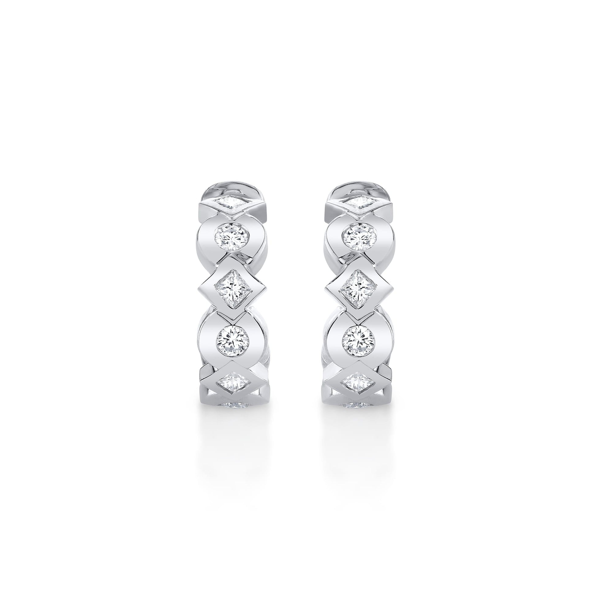 Bezel Round and Princess Hoops