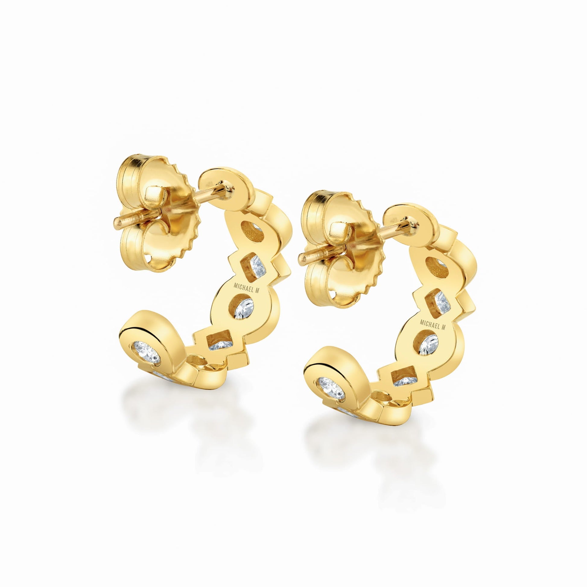 Bezel Round and Princess Hoops