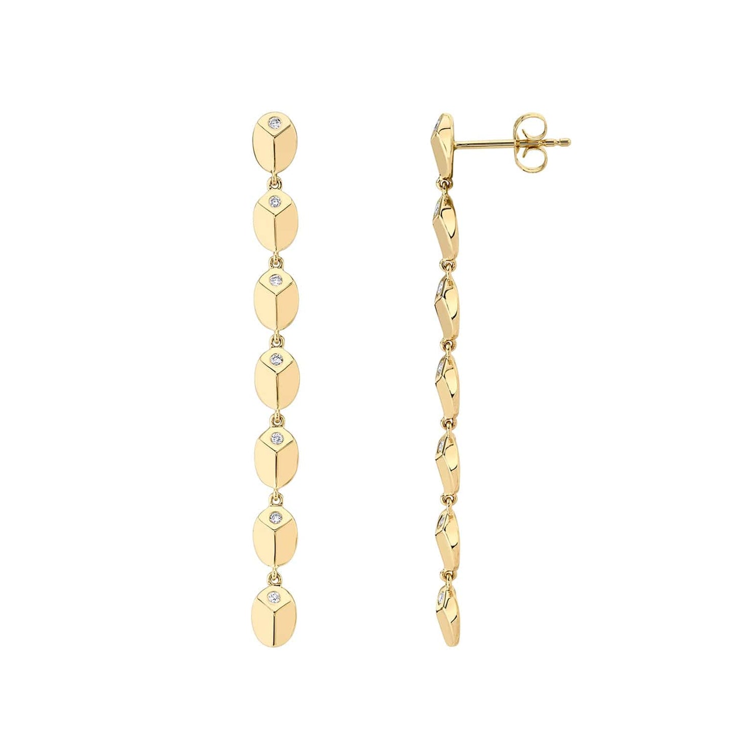 MICHAEL M Carve Drop Earrings with Diamonds ER460YG