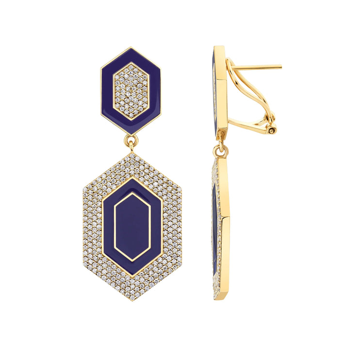 MICHAEL M Chroma Pav√© Hexagon Cocktail Earrings ER490